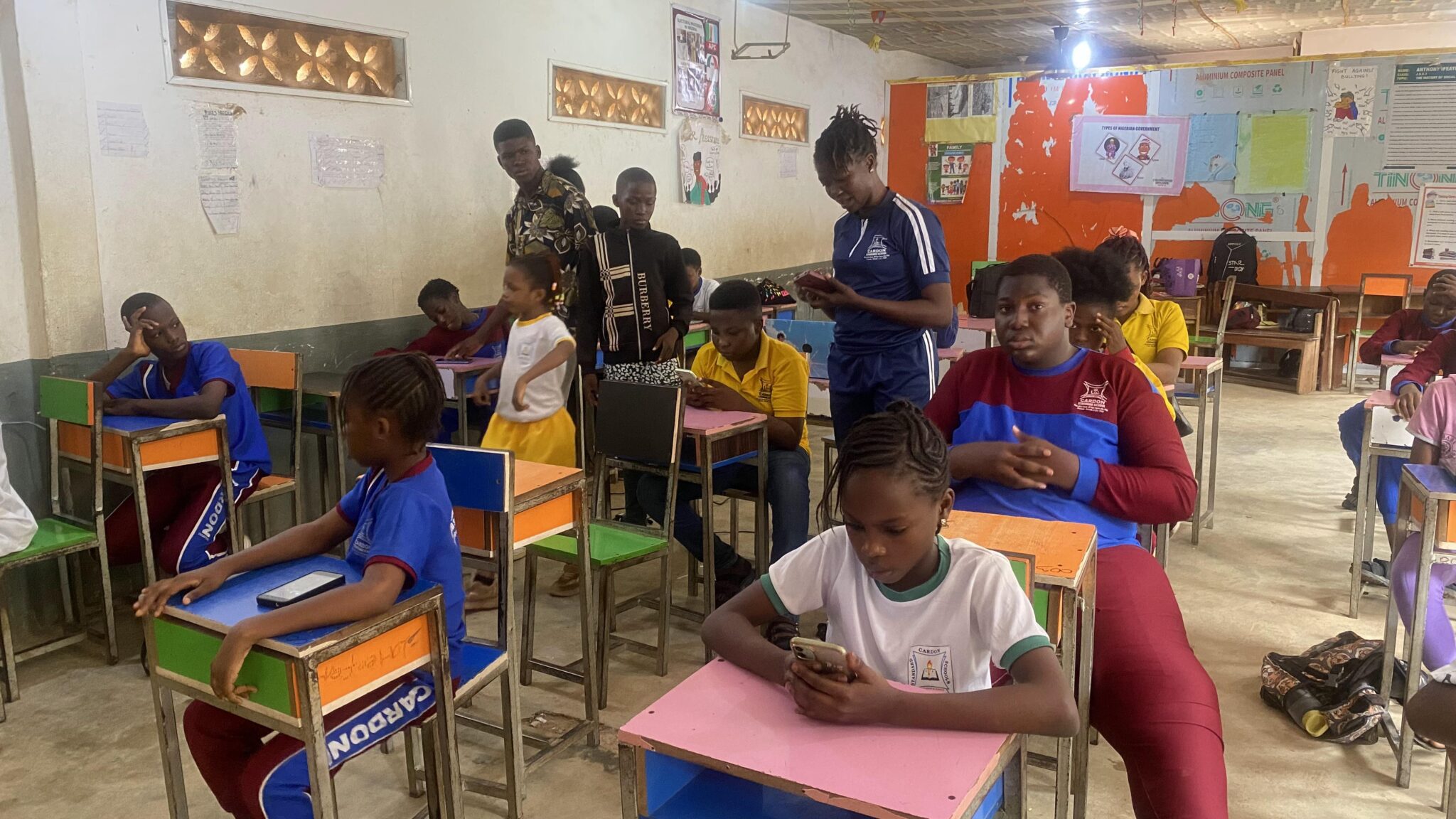 Set of students having their tech examination in a class room - EpeeTech Solution (Cardon Standard Schools)