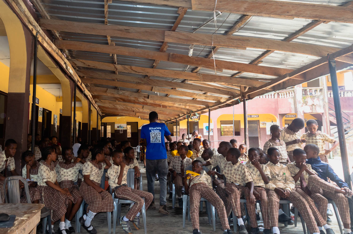 Students learning digital skills at Elihans College tech seminar