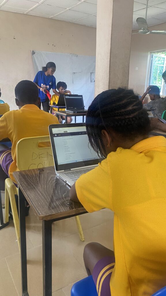 First term examination - student infront of a laptop