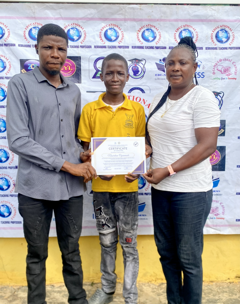 Awarding certificates to our students after completing the Tech Seminar program