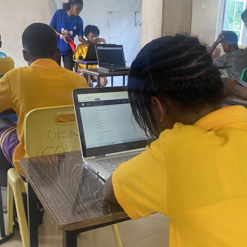 First term examination - student infront of a laptop