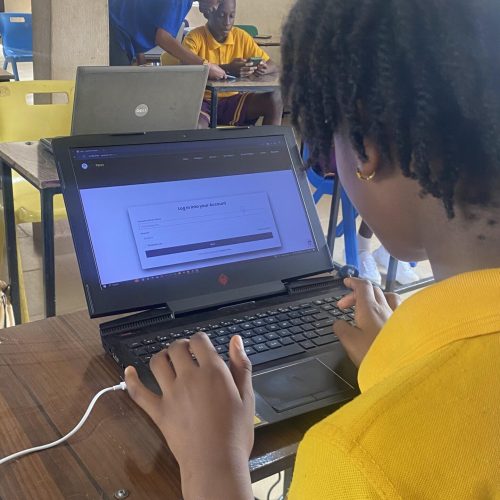First term examination - student infront of a laptop