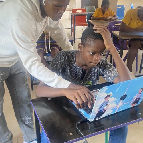 First term examination - student infront of a laptop