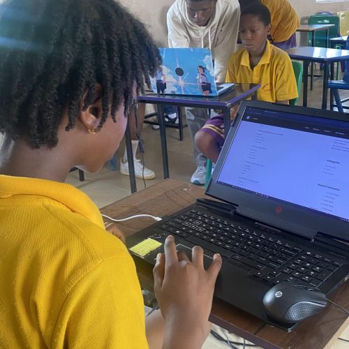 First term examination - student infront of a laptop